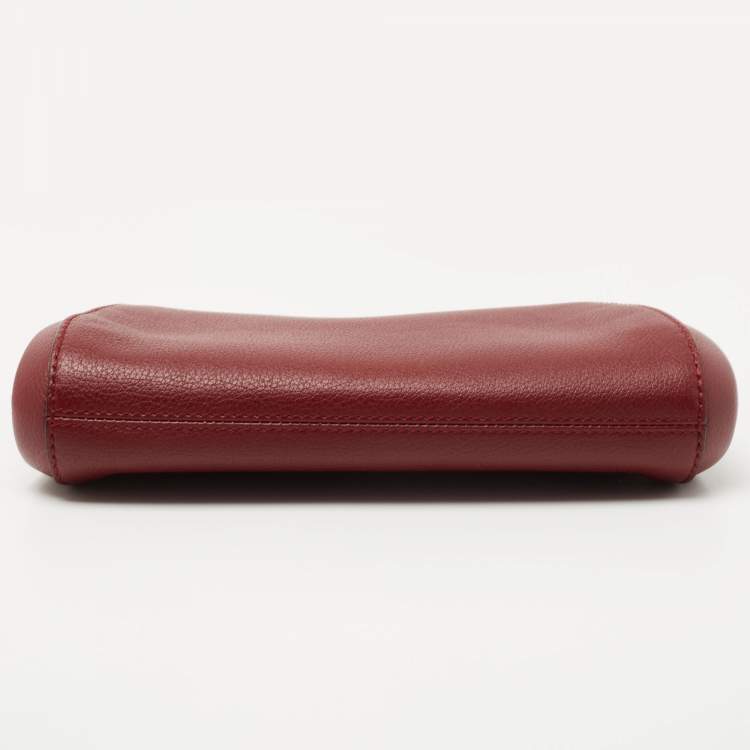 Pre Owned Cartier Red Leather C De Cartier Clutch