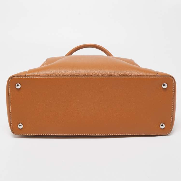 Pre Owned Cartier Tan Leather C de Cartier Bag