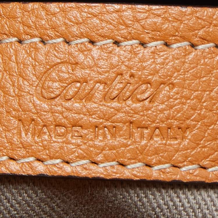 Pre Owned Cartier Tan Leather C de Cartier Bag