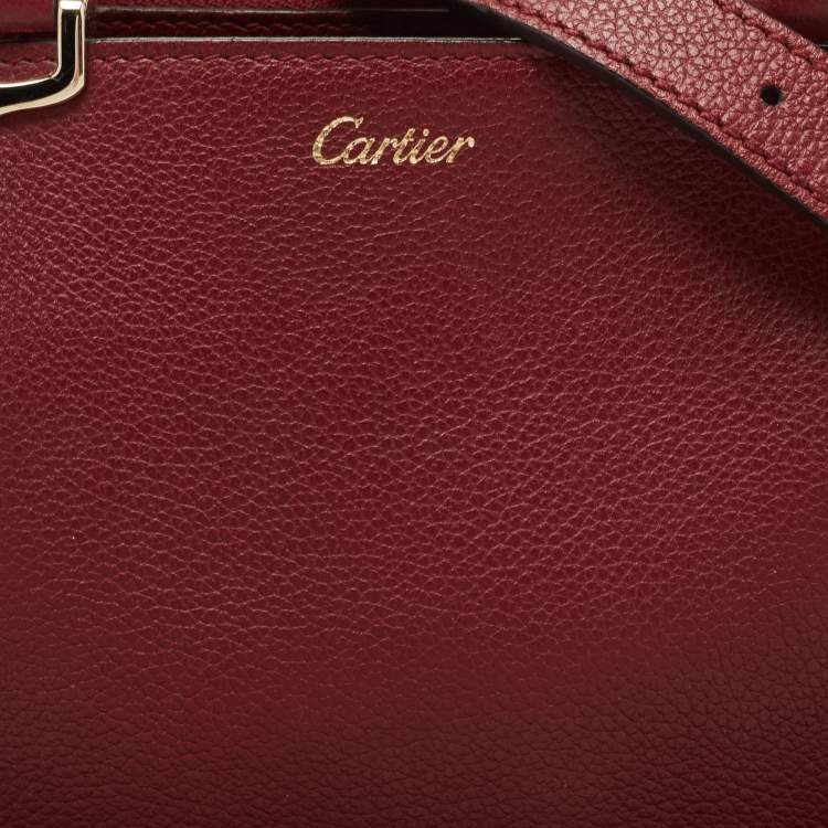 Pre Owned Cartier Red Leather Mini C de Cartier Satchel             