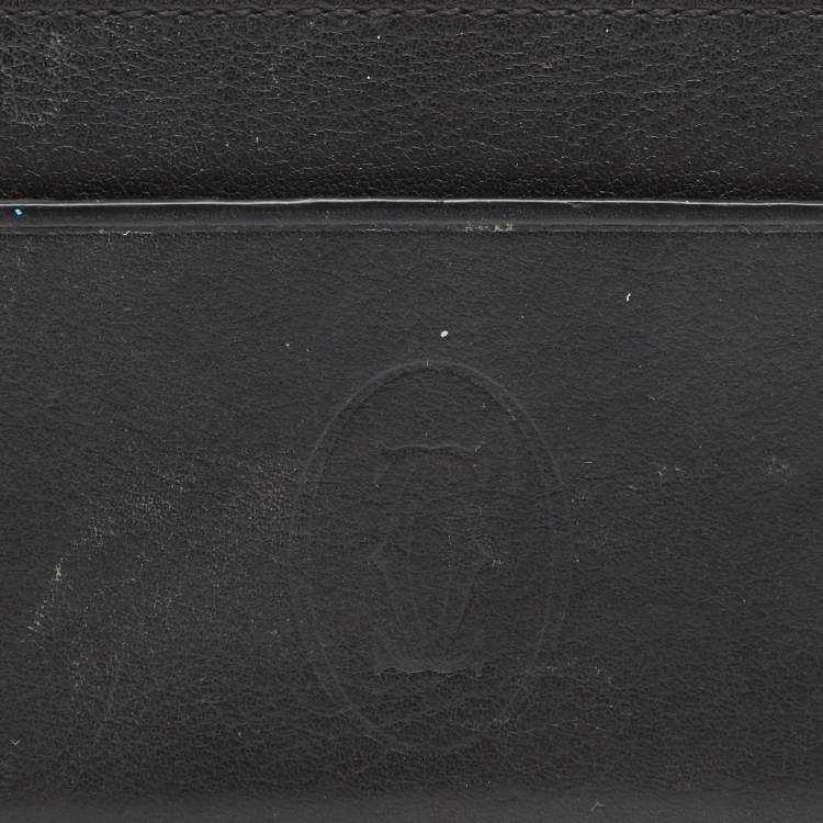 Pre Owned Cartier Black Leather Must de Cartier Cardholder 