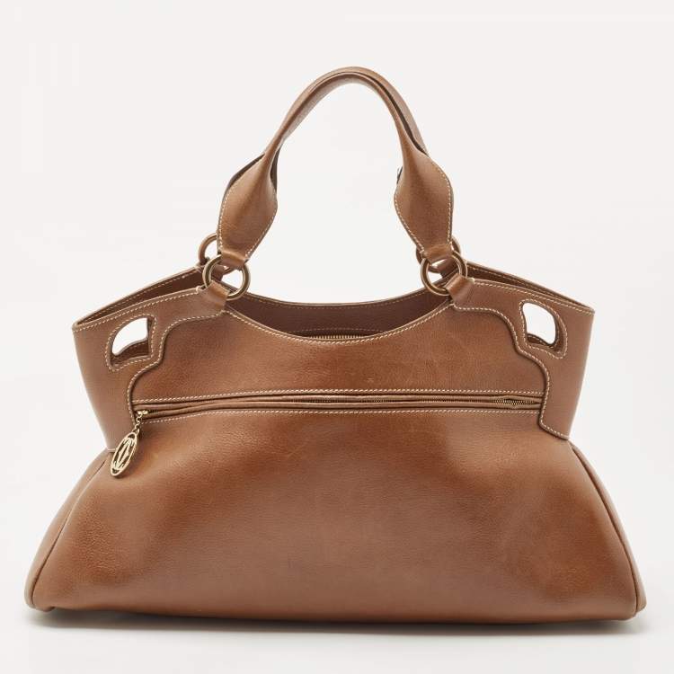 Pre Owned Cartier Brown Leather Medium Marcello de Cartier Bag