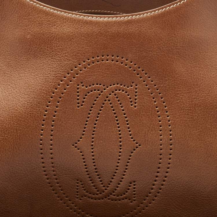 Pre Owned Cartier Brown Leather Medium Marcello de Cartier Bag