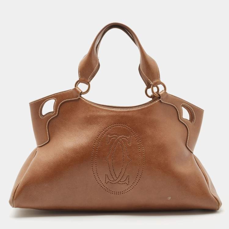 Pre Owned Cartier Brown Leather Medium Marcello de Cartier Bag