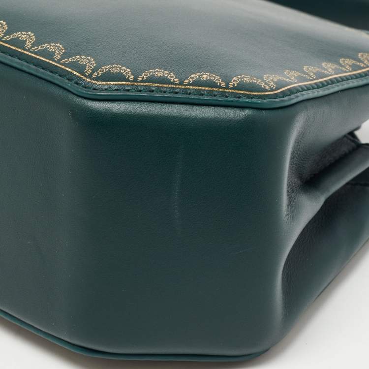 Pre Owned Cartier Green Leather Mini Guirlande De Cartier Top Handle Bag
