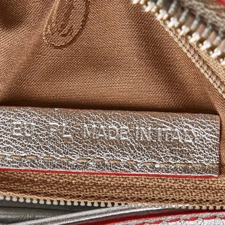 Pre Owned Cartier Silver/Red Leather Marcello de Cartier Bag
