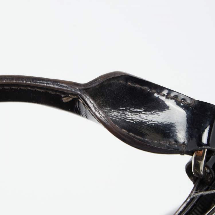 Pre Owned Cartier Black Patent Leather Small Marcello De Cartier Bag
