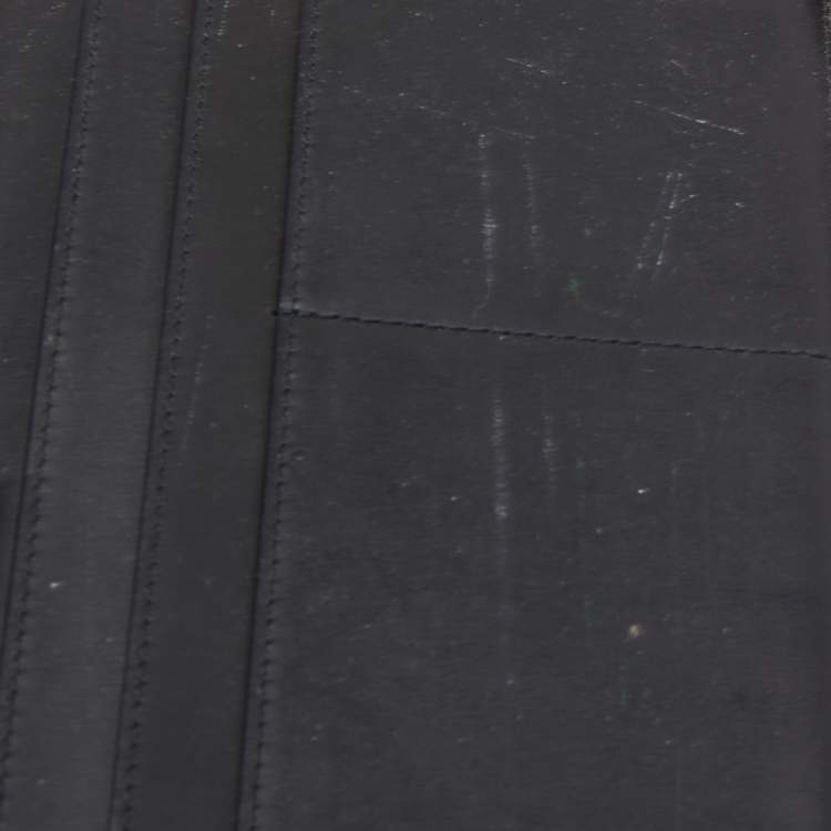 Pre Owned Cartier Black Leather Zip Around Organizer Clutch