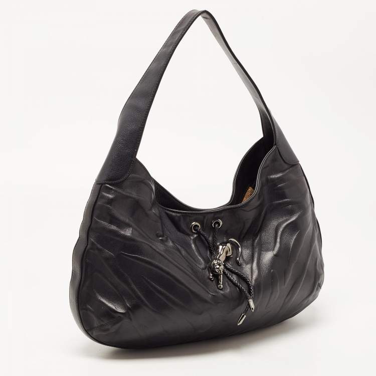 Pre Owned Cartier Black Leather Medium Panthere de Cartier Bag