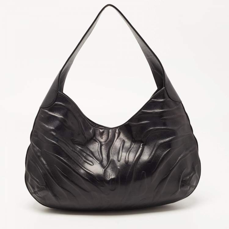 Pre Owned Cartier Black Leather Medium Panthere de Cartier Bag