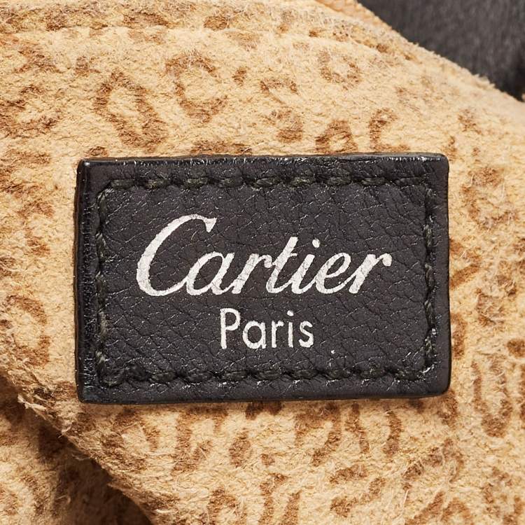 Pre Owned Cartier Black Leather Medium Panthere de Cartier Bag