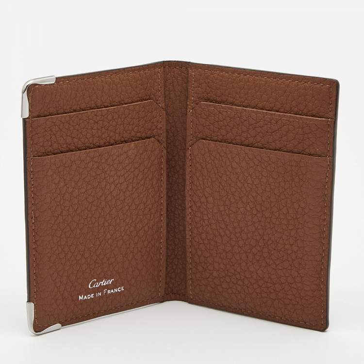 مملوكة مسبقًا Cartier Grey Leather Must de Cartier Bifold Card Case