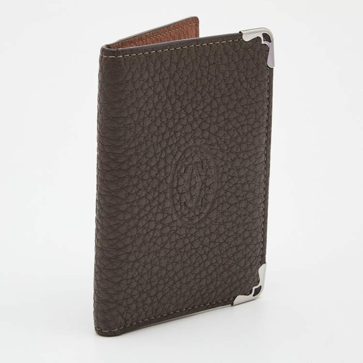 مملوكة مسبقًا Cartier Grey Leather Must de Cartier Bifold Card Case