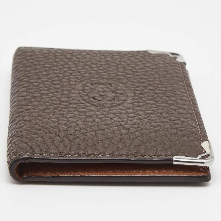 مملوكة مسبقًا Cartier Grey Leather Must de Cartier Bifold Card Case