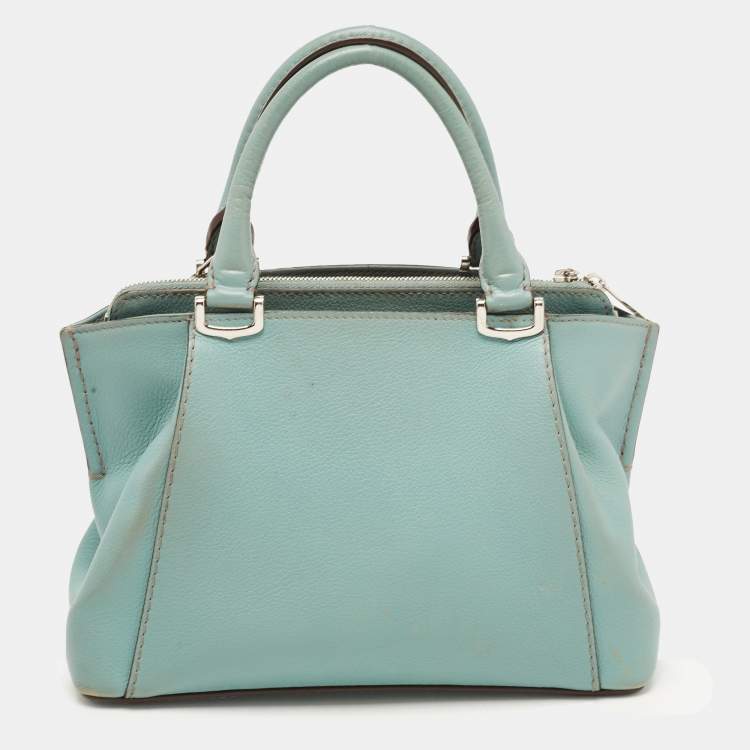 Pre Owned Cartier Mint Green Leather Mini C de Cartier Satchel