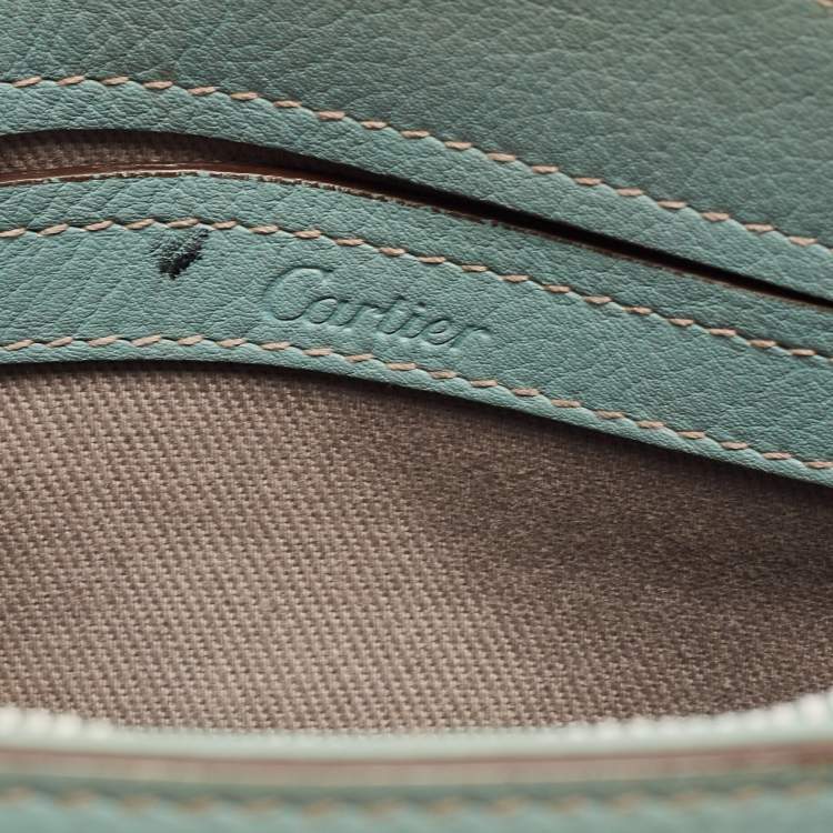 Pre Owned Cartier Mint Green Leather Mini C de Cartier Satchel