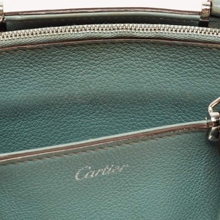 Pre Owned Cartier Mint Green Leather Mini C de Cartier Satchel