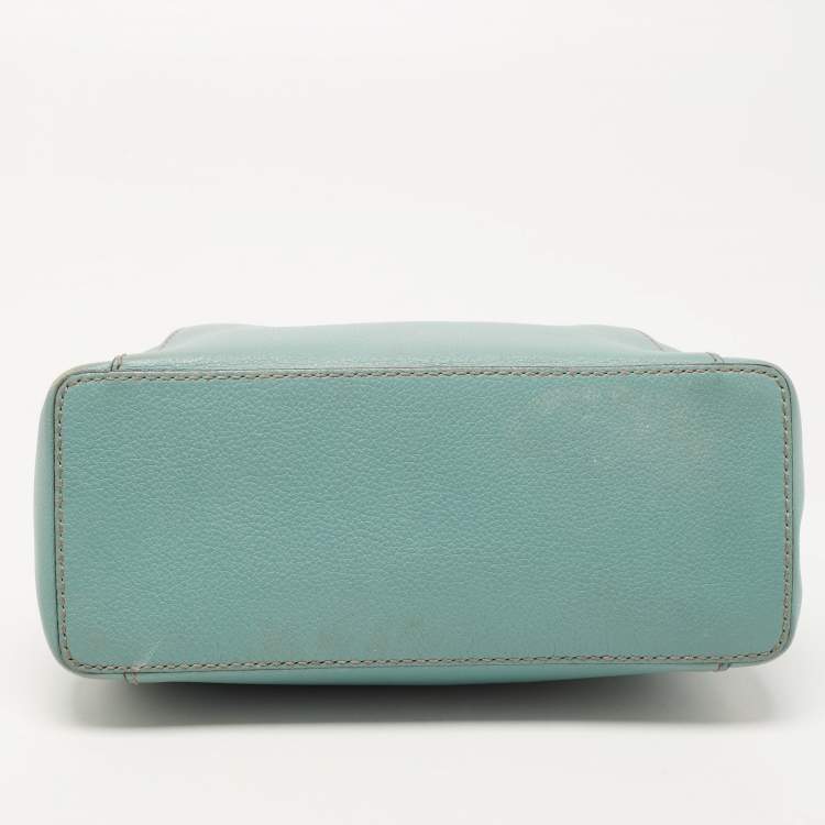Pre Owned Cartier Mint Green Leather Mini C de Cartier Satchel