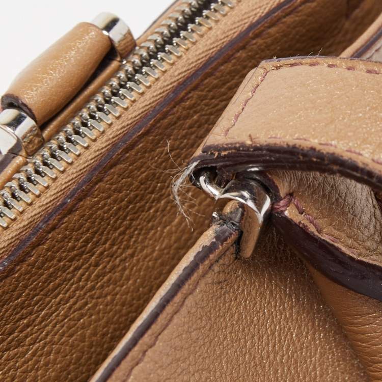Pre Owned Cartier Metallic Beige Leather Mini C De Cartier Satchel