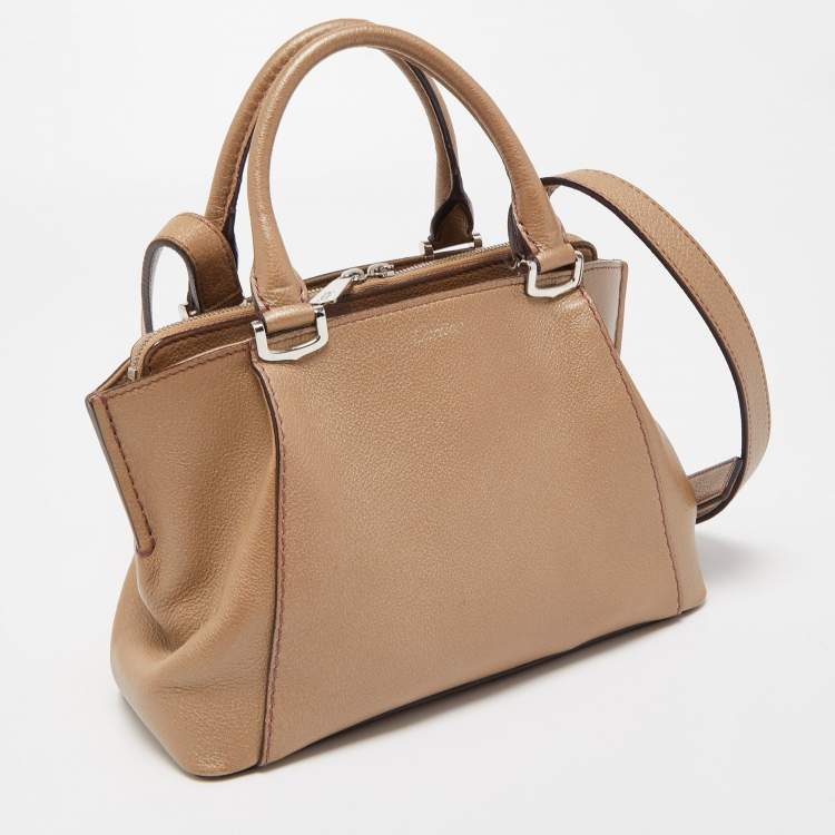 Pre Owned Cartier Metallic Beige Leather Mini C De Cartier Satchel