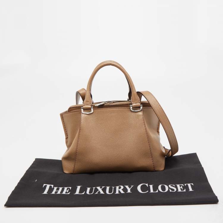 Pre Owned Cartier Metallic Beige Leather Mini C De Cartier Satchel