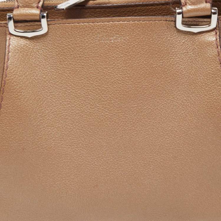 Pre Owned Cartier Metallic Beige Leather Mini C De Cartier Satchel