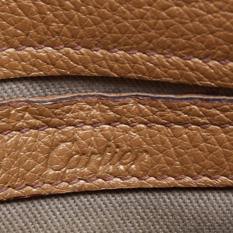 Pre Owned Cartier Metallic Beige Leather Mini C De Cartier Satchel