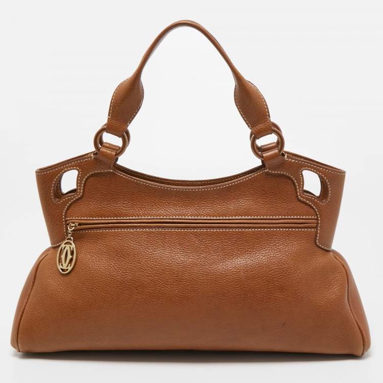 Pre Owned Cartier Brown Leather Small Marcello De Cartier Tote