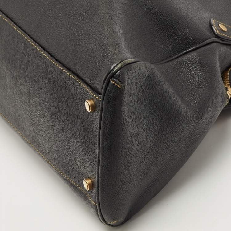 Pre Owned Cartier Black Leather Large Marcello de Cartier Bag