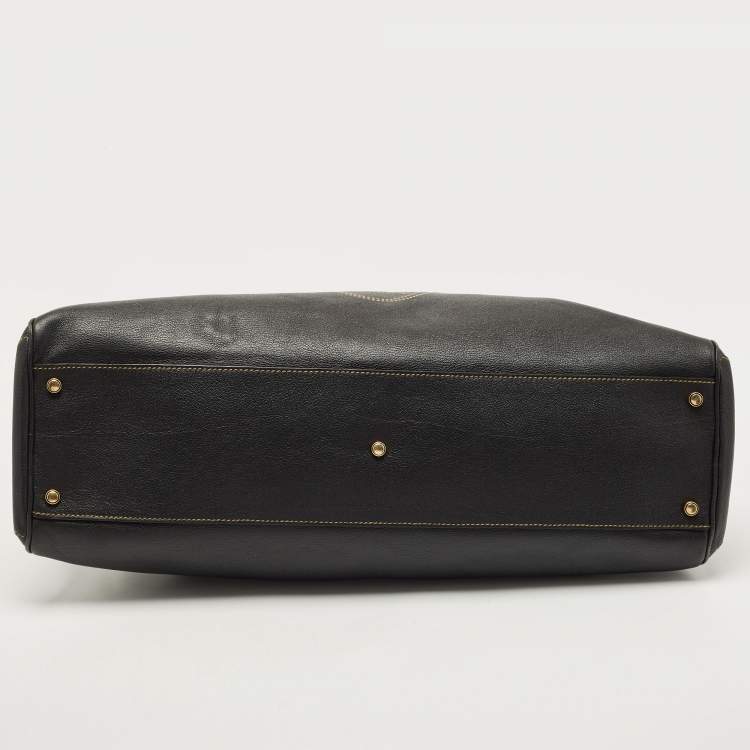 Pre Owned Cartier Black Leather Large Marcello de Cartier Bag