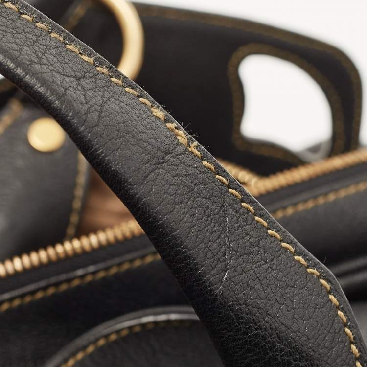 Pre Owned Cartier Black Leather Large Marcello de Cartier Bag