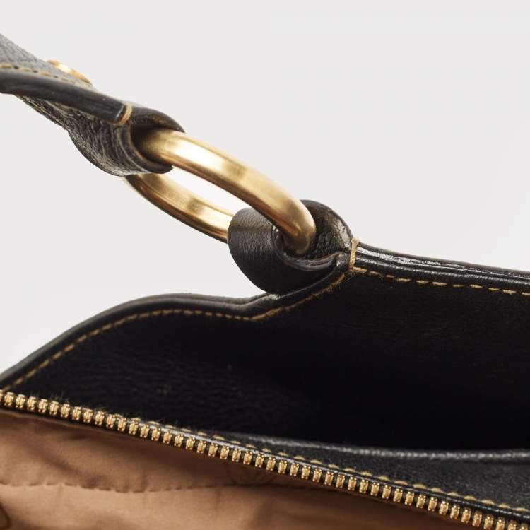 Pre Owned Cartier Black Leather Large Marcello de Cartier Bag