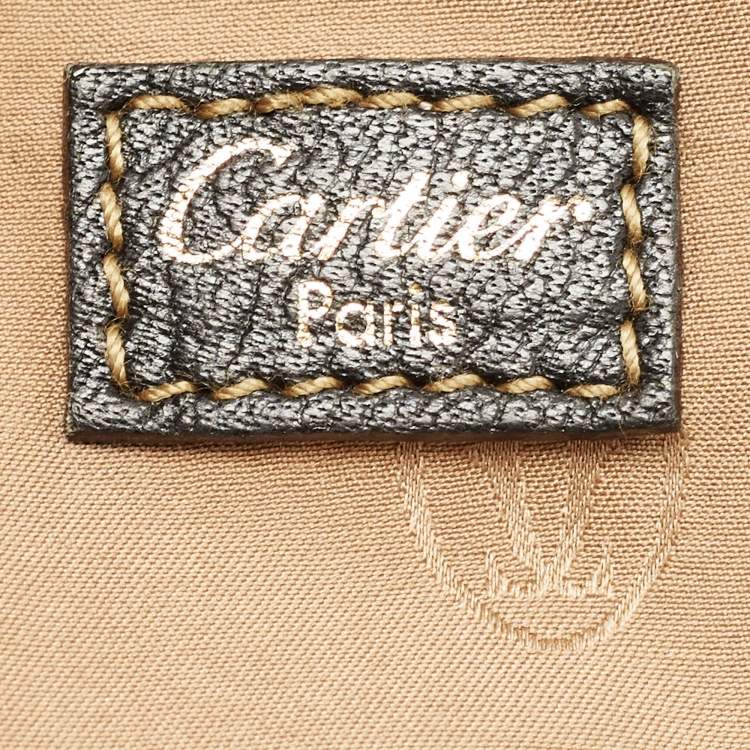 Pre Owned Cartier Black Leather Large Marcello de Cartier Bag