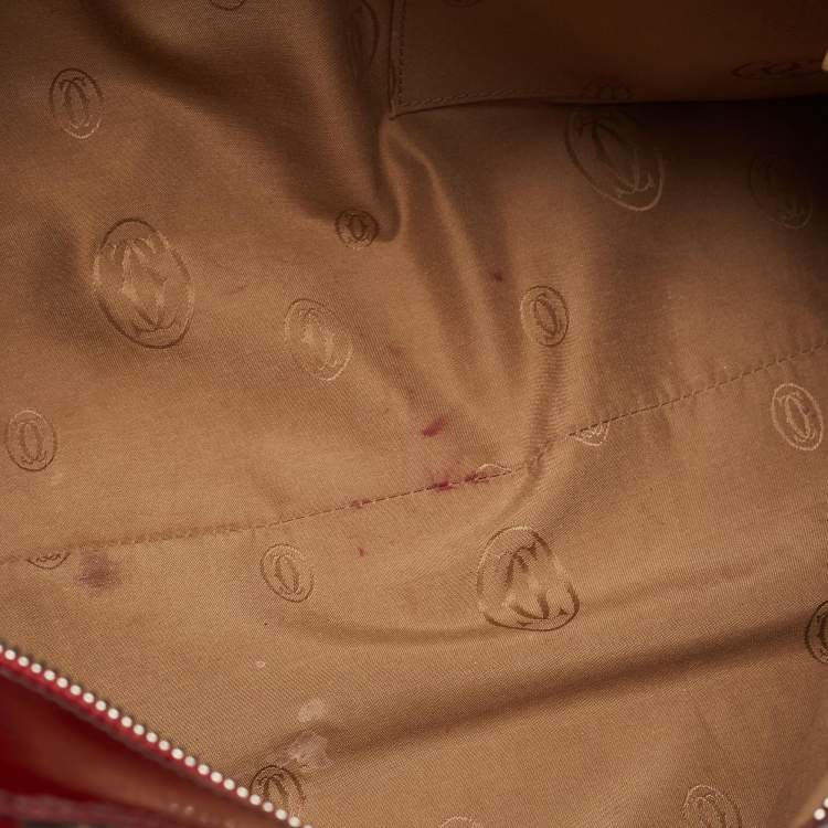 مملوكة مسبقًا Cartier Burgundy Patent Leather Large Marcello de Cartier Bag