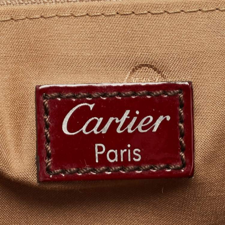 مملوكة مسبقًا Cartier Burgundy Patent Leather Large Marcello de Cartier Bag