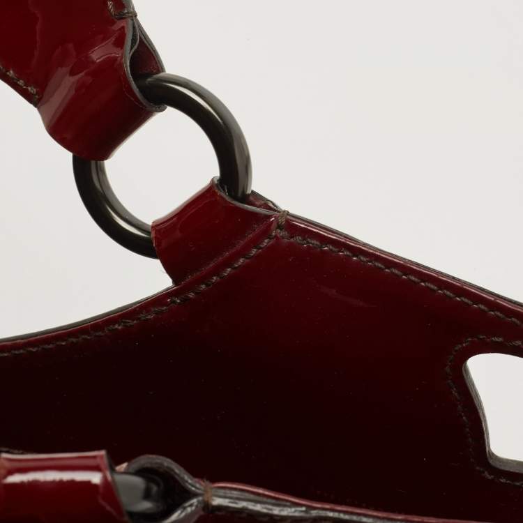 مملوكة مسبقًا Cartier Burgundy Patent Leather Large Marcello de Cartier Bag