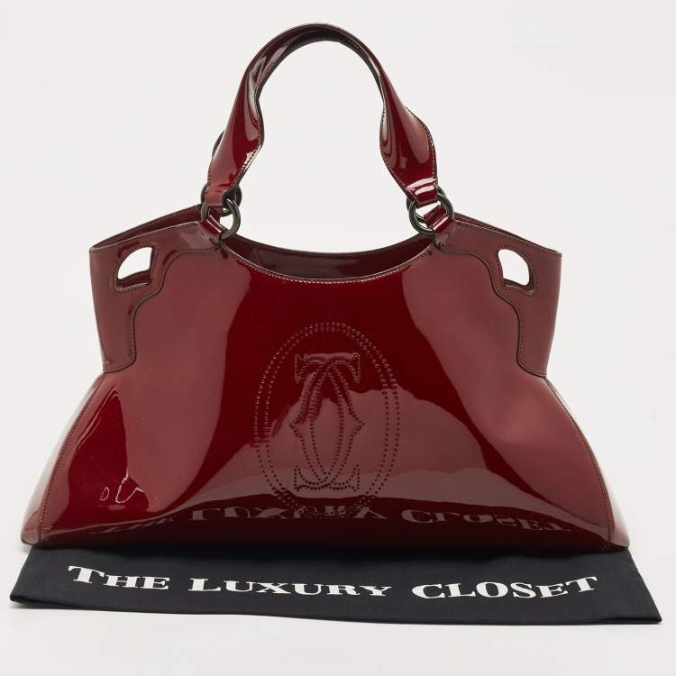 مملوكة مسبقًا Cartier Burgundy Patent Leather Large Marcello de Cartier Bag