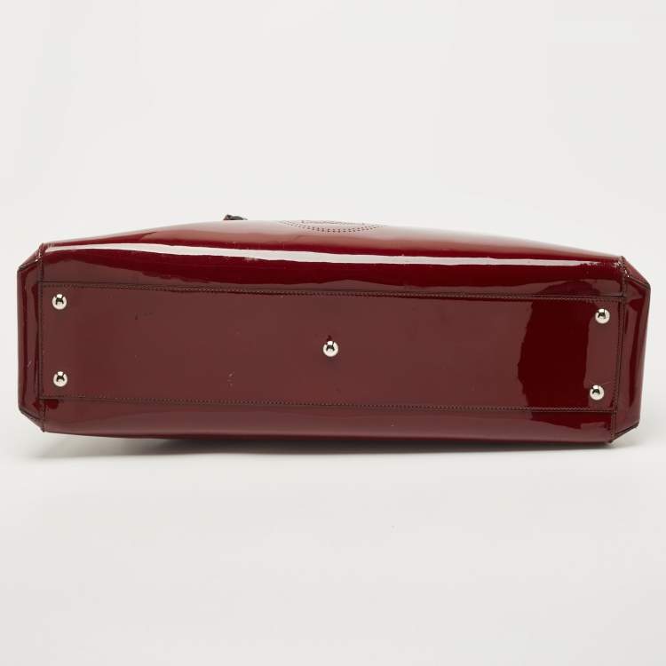 مملوكة مسبقًا Cartier Burgundy Patent Leather Large Marcello de Cartier Bag