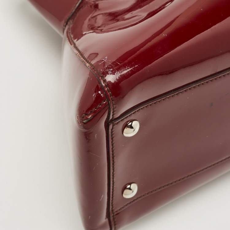 مملوكة مسبقًا Cartier Burgundy Patent Leather Large Marcello de Cartier Bag