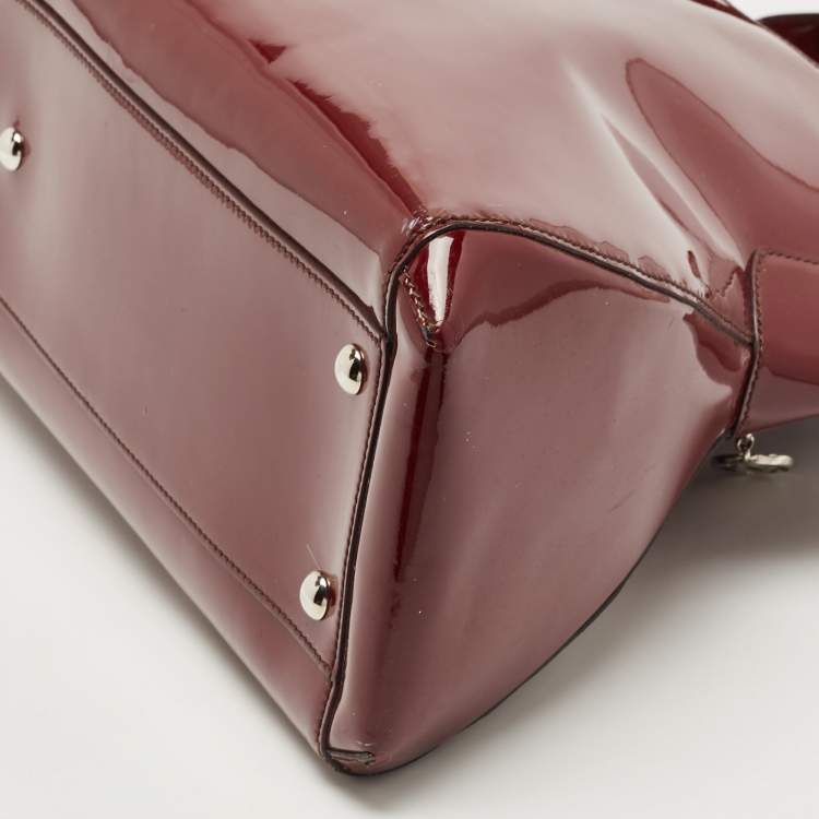 مملوكة مسبقًا Cartier Burgundy Patent Leather Large Marcello de Cartier Bag