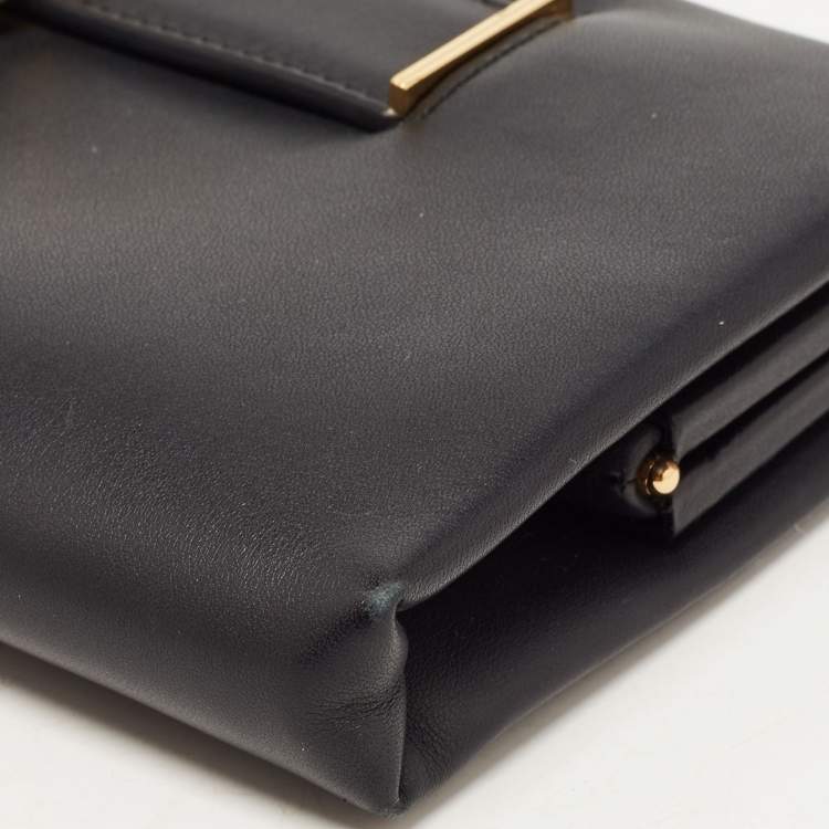 Pre Owned Cartier Black Leather Panthere de Cartier Chain Clutch