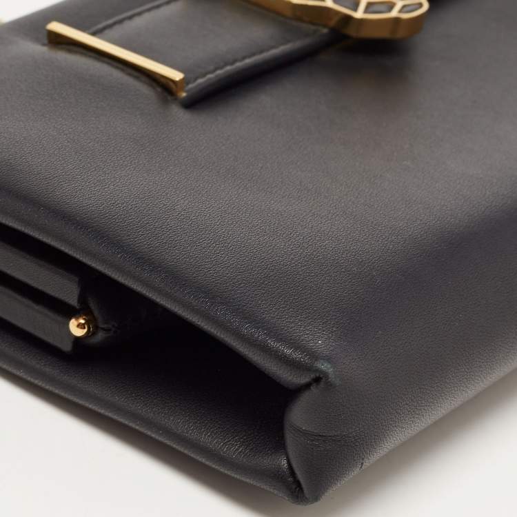Pre Owned Cartier Black Leather Panthere de Cartier Chain Clutch