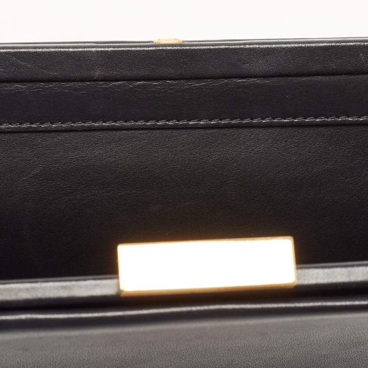 Pre Owned Cartier Black Leather Panthere de Cartier Chain Clutch
