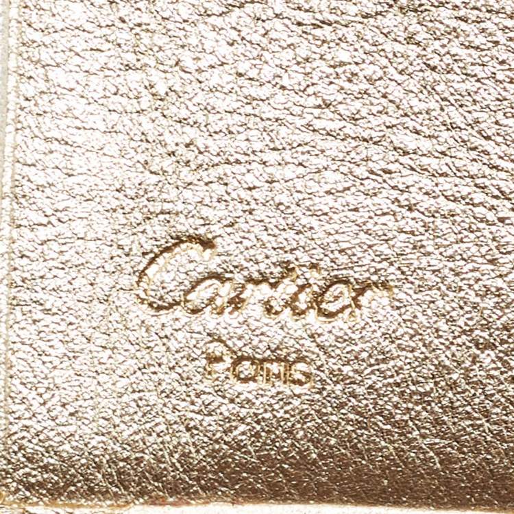 Pre Owned Cartier Gold Leather Love Compact Wallet 