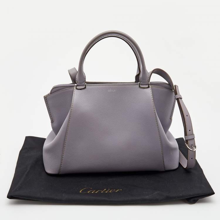 Pre Owned Cartier Lilac Leather C de Cartier Bag