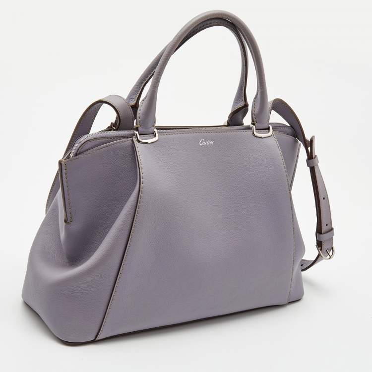 Pre Owned Cartier Lilac Leather C de Cartier Bag