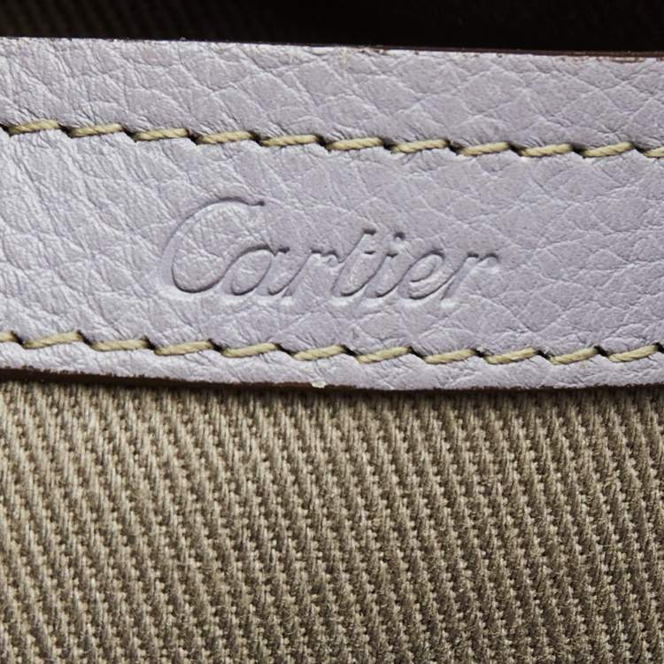 Pre Owned Cartier Lilac Leather C de Cartier Bag