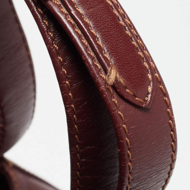 Pre Owned Cartier Burgundy Leather Must de Cartier Bucket Bag