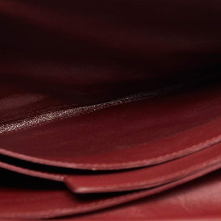 Pre Owned Cartier Burgundy Leather Must de Cartier Organizer Clucth