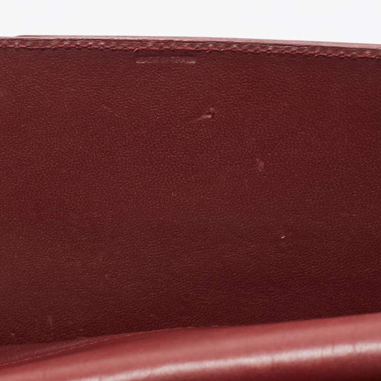 Pre Owned Cartier Burgundy Leather Must de Cartier Organizer Clucth
